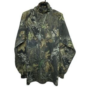 Men's Sasquatch Mossy Oak Breakup Mock-Neck Camo Shirt Long Sleeve Size M